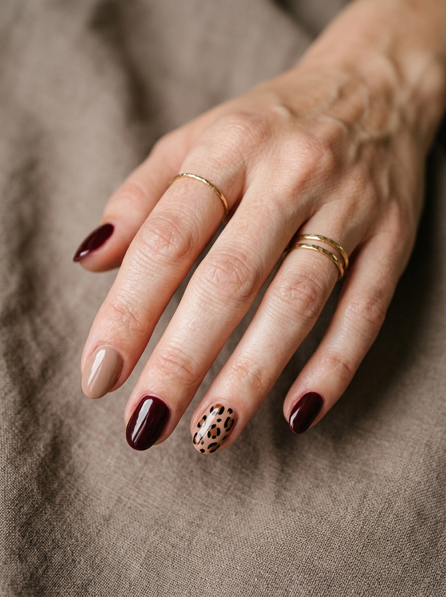 Burgundy Leo Nails als Leo Nägel Inspiration 2026